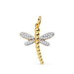 Colgante libelula bicolor en oro18k.